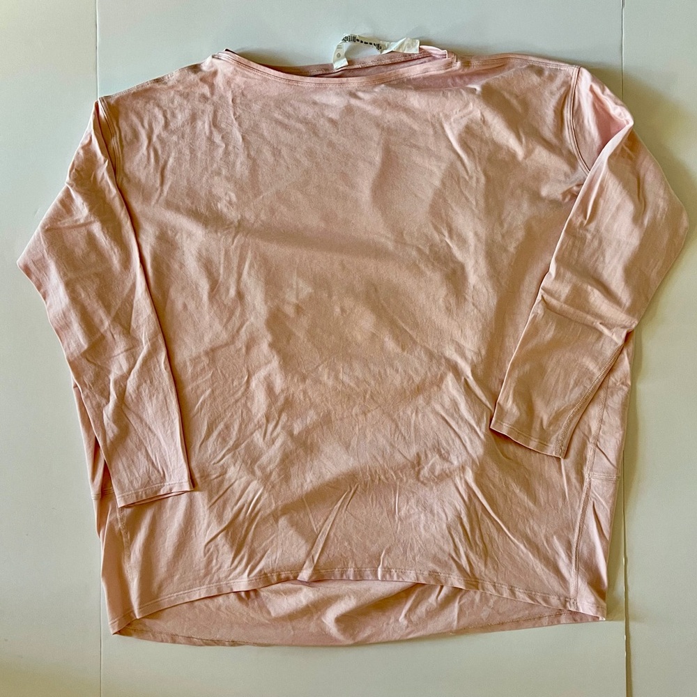 lululemon athletica Light Pink Long Sleeve Boatneck Top